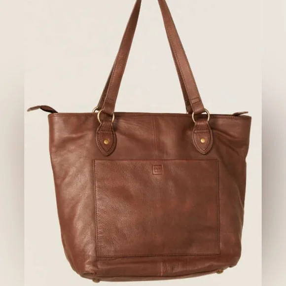 Cleo + Wolf Women's Basketweave Leather Tote Purse Handbag - Picture 2 of 12